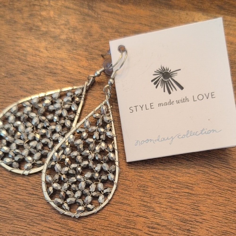 Noonday Collection Silver Teardrop Earrings